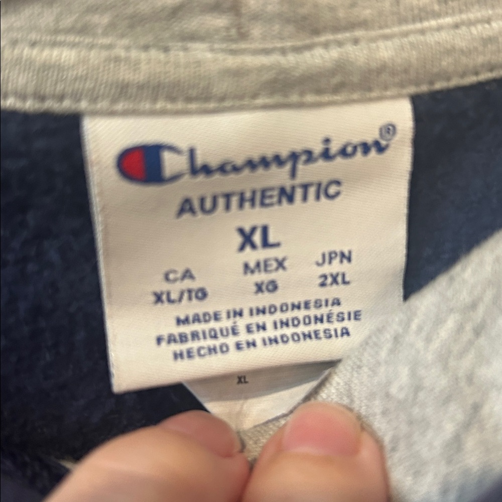Champion Men's Navy Logo Hoodie - Picture 2 of 5